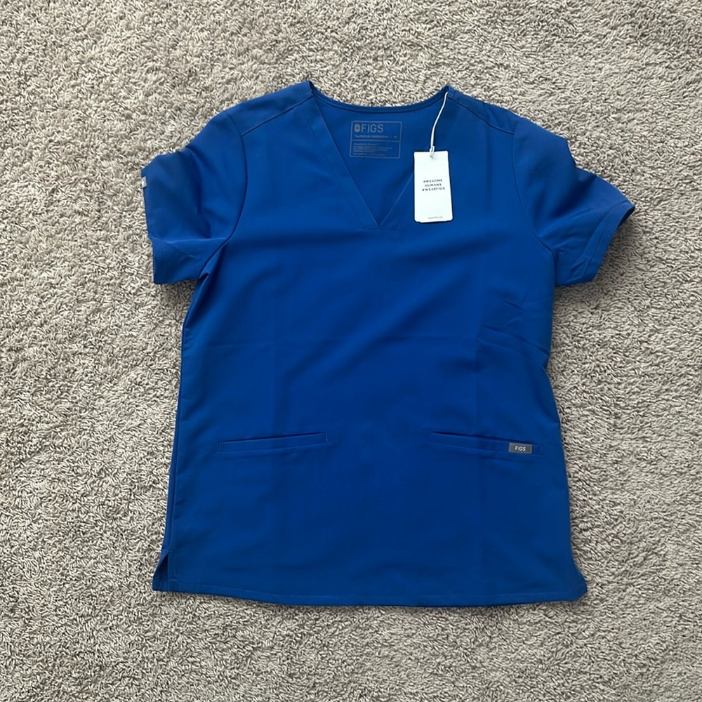 Figs Casma scrub top M Blue NWT